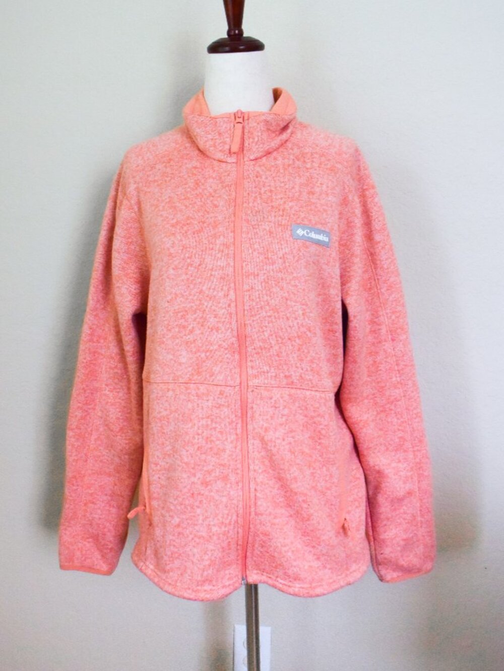 *Columbia* Orange/Coral Full-Zip Fleece Jacket - size Large